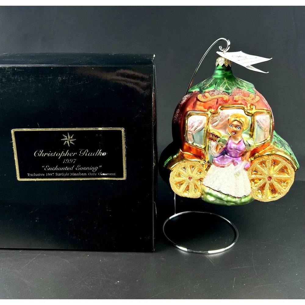 Christopher Radko 1997 Enchanted Evening Starlight Glass Ornament Box Tag